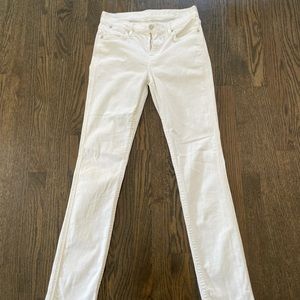 7 for all mankind white skinny jeans
